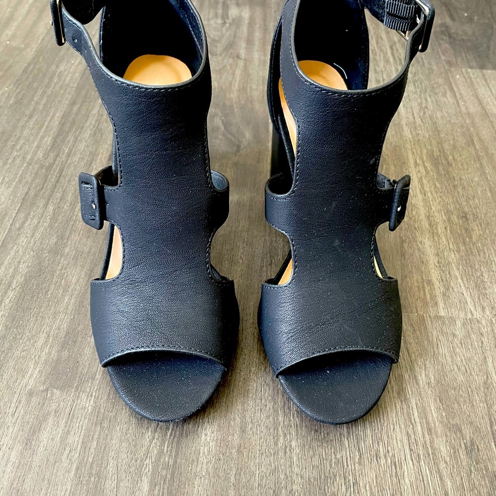 Black block heels